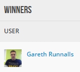 Winner - Gareth Runnals